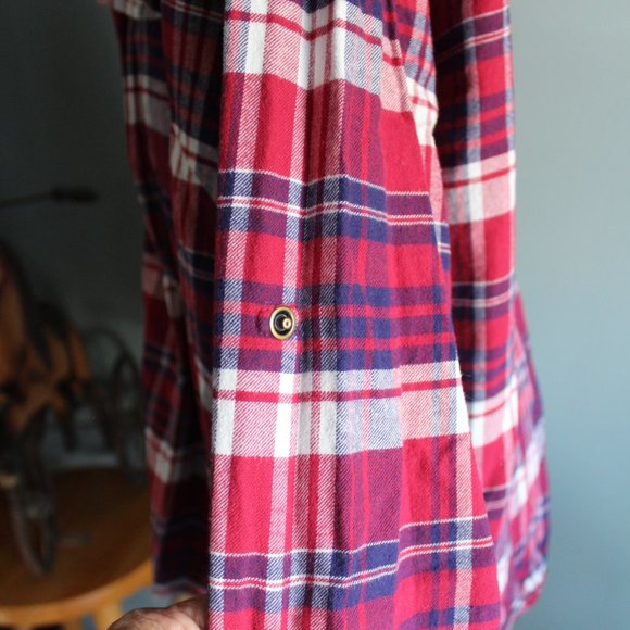 Bea Plaid Long Sleeve Snap Front Shirt ~XXL - Picture 5 of 8